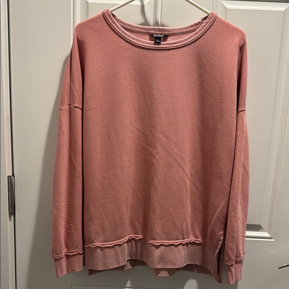 Buffalo David Bitton Pink Crewneck Sweatshirt Relaxed Fit